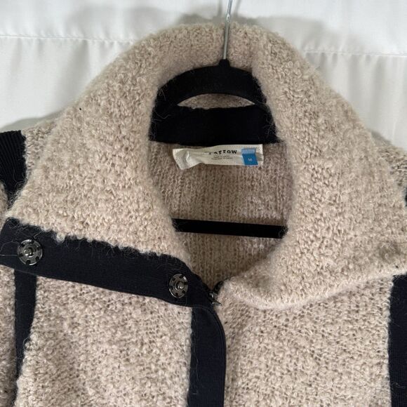Sparrow Anthropologie Sweater Women's Medium Beige Knit Wool Mohair Full Zip - Picture 5 of 11